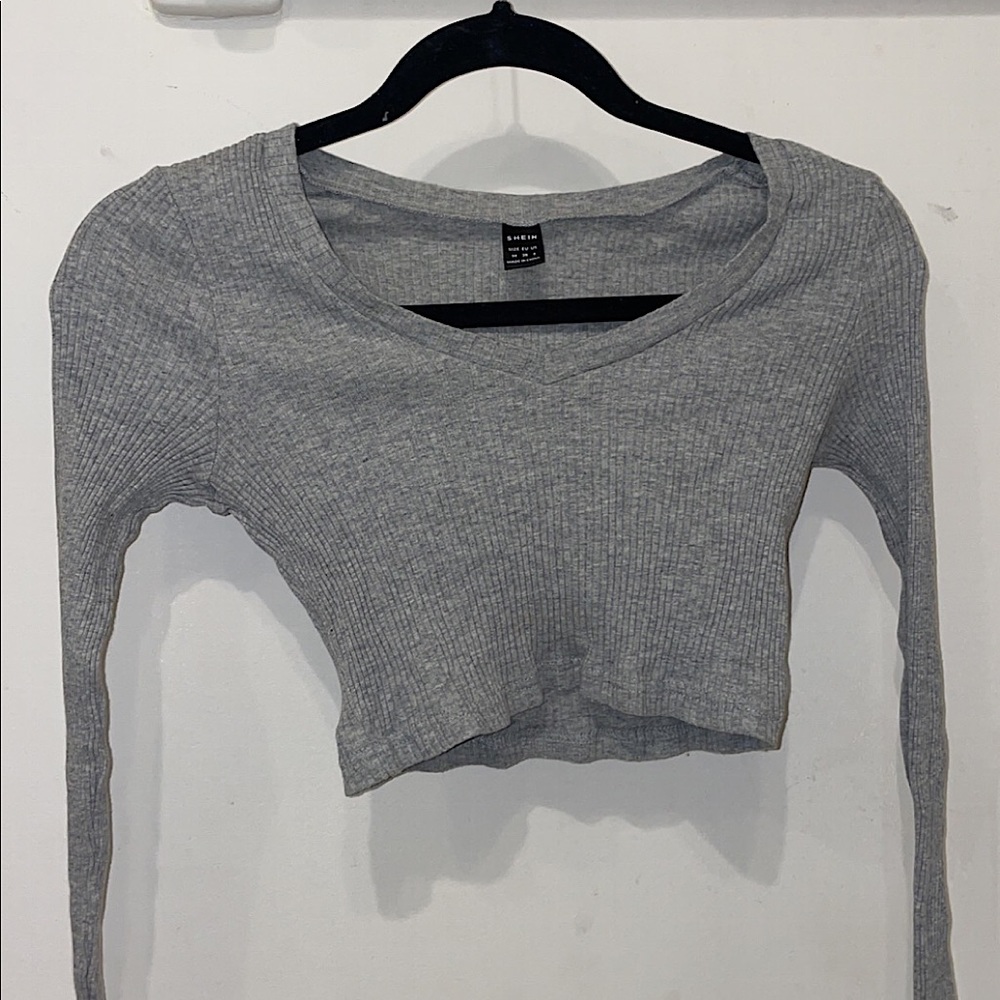 Long sleeve gray Shein top, size M (6)